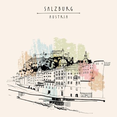 Salzburg manzarası, Avusturya, Europe 