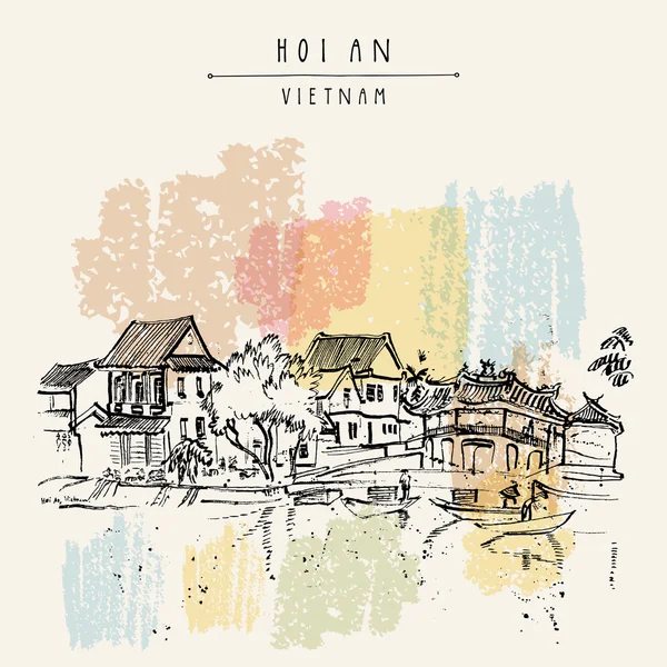 Hoi an, Fischerdorf, Vietnam — Stockvektor