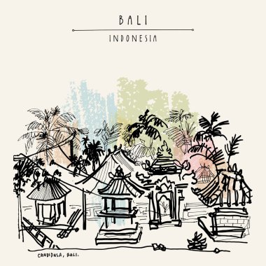 Bali Bali arşiv ve palmiye ağaçları
