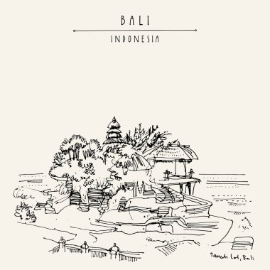 el çizilmiş Bali kartpostal