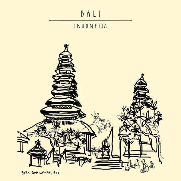 Pura Goa Lawah Tempel in Bali — Stockvektor
