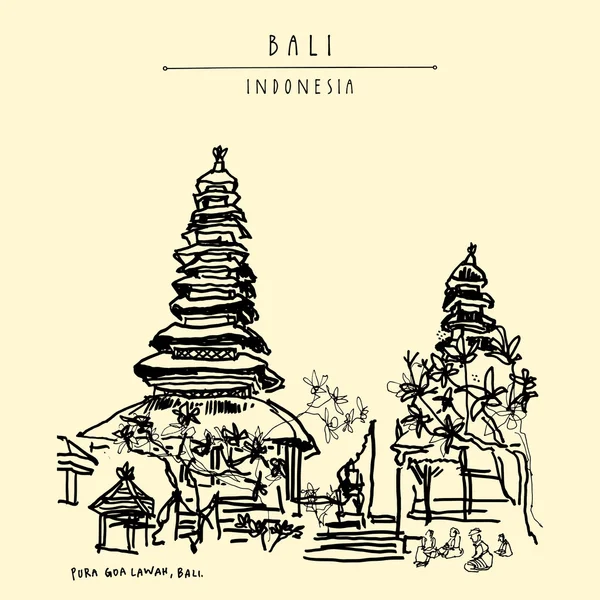 Pura Goa Lawah temple in Bali — Stock Vector