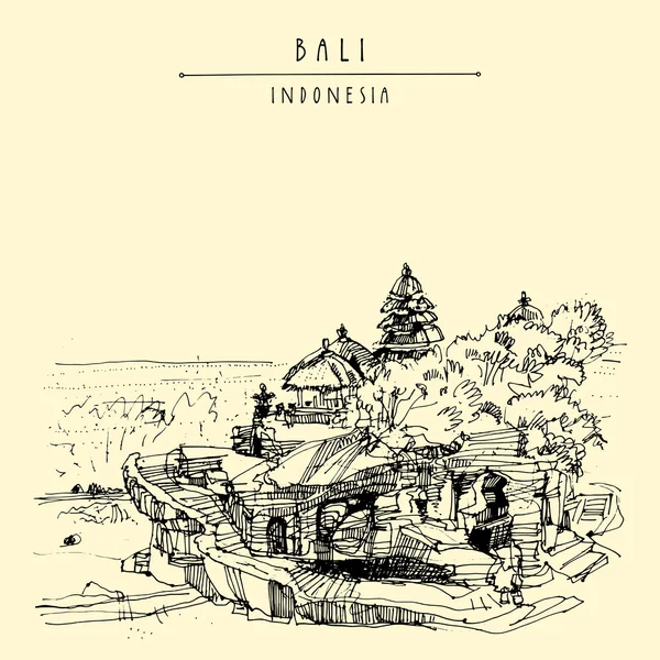 Tanah Lot Balinese Hindoe tempel — Stockvector