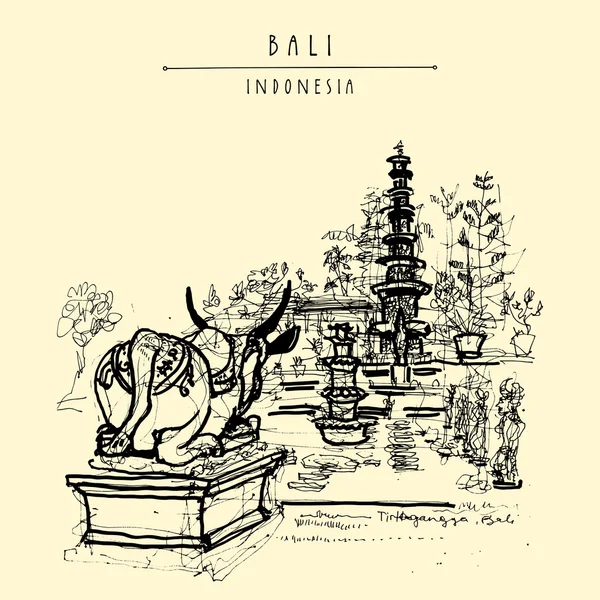 hand drawn Bali postcard