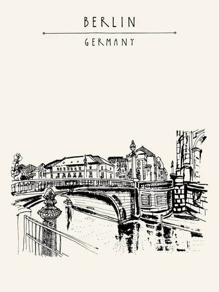 Jembatan Monbijou di Berlin - Stok Vektor