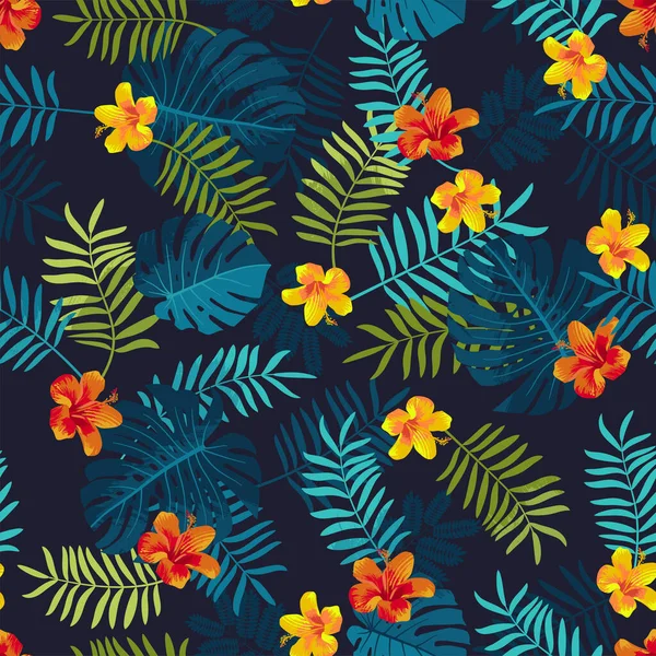 Jungle Papel Digital Patrón Tropical Sin Costuras Verano Con Hojas — Foto de Stock