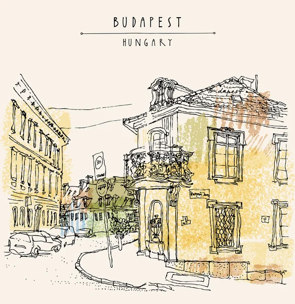 street corner in old Budapest, Hungary