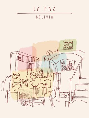 Cafe in La Paz, Bolivia, Latin America