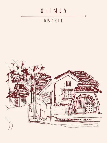 Colonial house Olinda, Brazil — Wektor stockowy