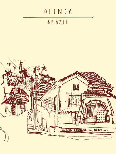 Colonial house Olinda, Brazil — Wektor stockowy