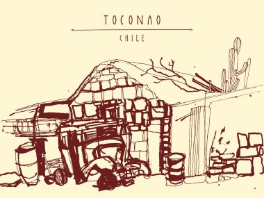 Atacama çölü. Toconao Köyü