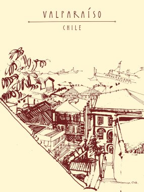 Valparaiso, Şili, Güney Amerika kartpostal