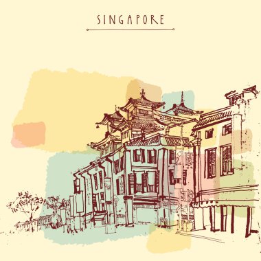 Singapur vintage kartpostal