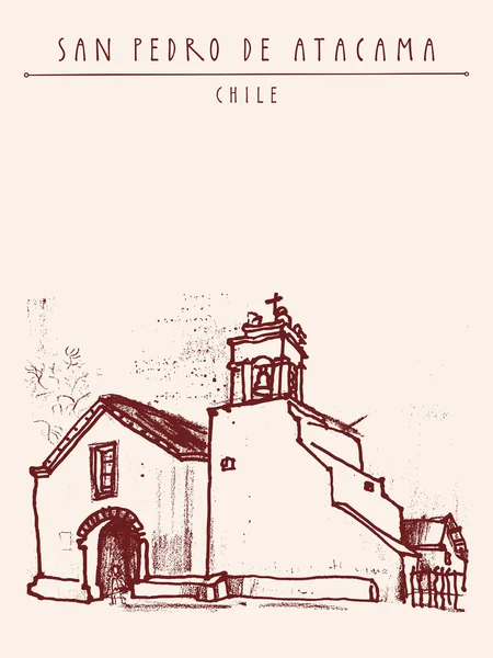 Iglesia en San Pedro de Atacama — Archivo Imágenes Vectoriales