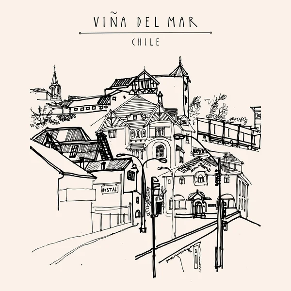Victorian style architecture in Vina del Mar — Stock vektor