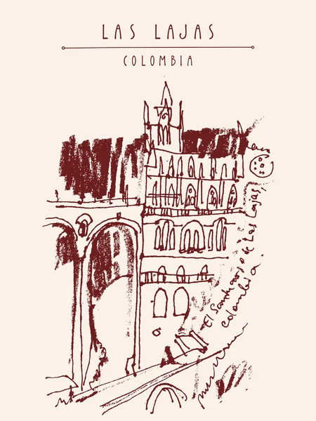Igreja Católica em Nobsa Colômbia —  Vetores de Stock
