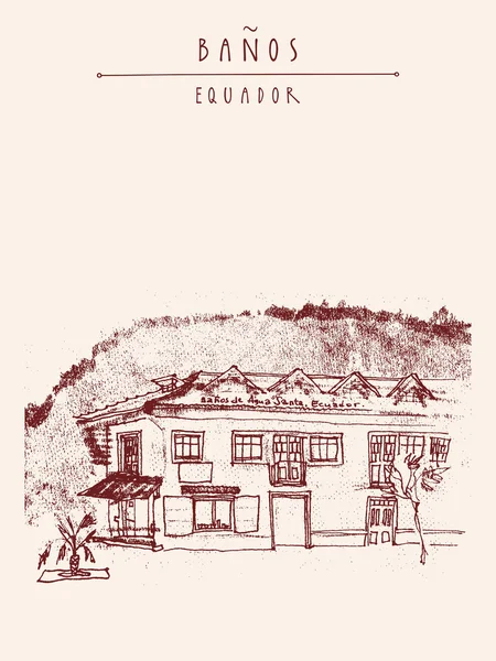 Tienda de esquina en Banos, Ecuador — Vector de stock