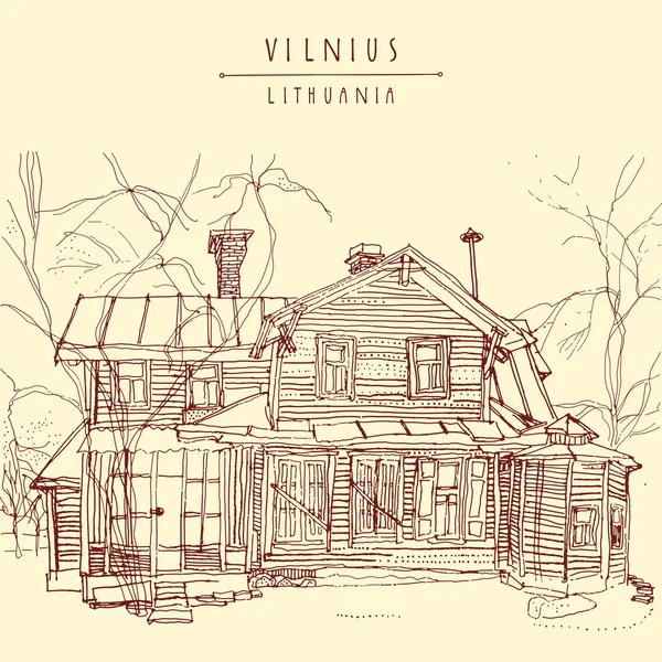 Vilnius, Lituanie, Europe carte postale — Image vectorielle