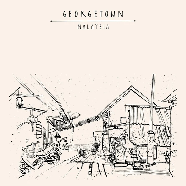 Georgetown, Penang, Malasia — Vector de stock