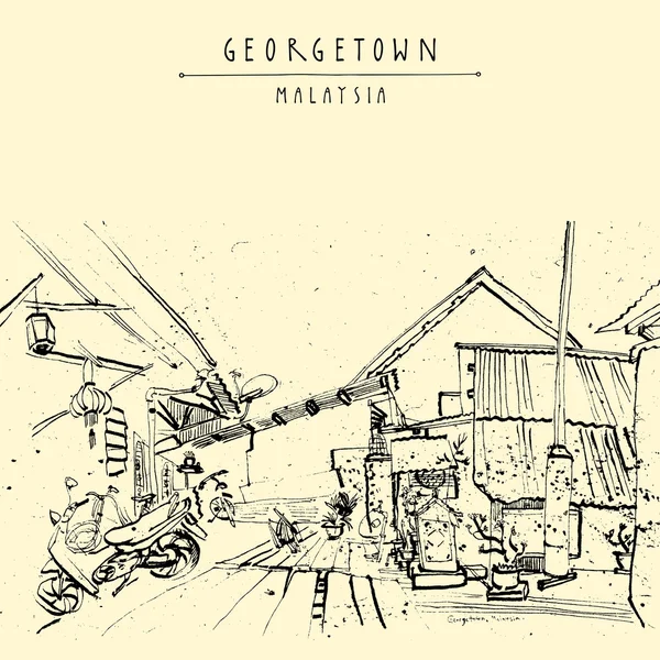 Georgetown, Penang, Malasia — Vector de stock