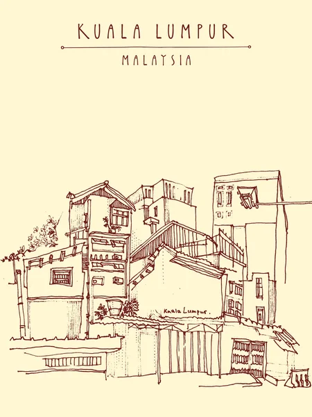 Edificios Kuala Lumpur, Malasia . — Vector de stock