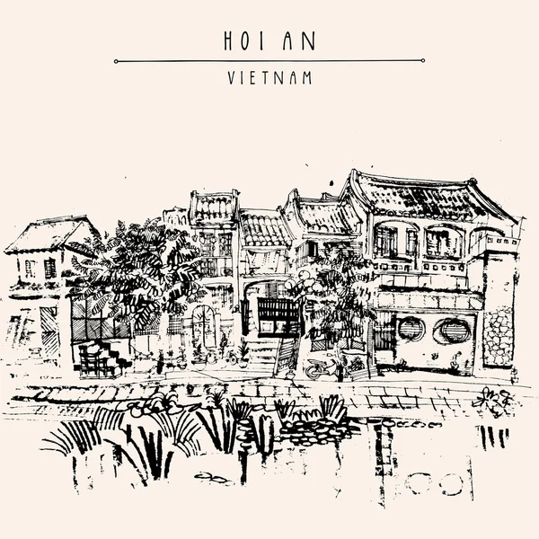 Hoi An, Vietnam, Sydostasien. — Stock vektor