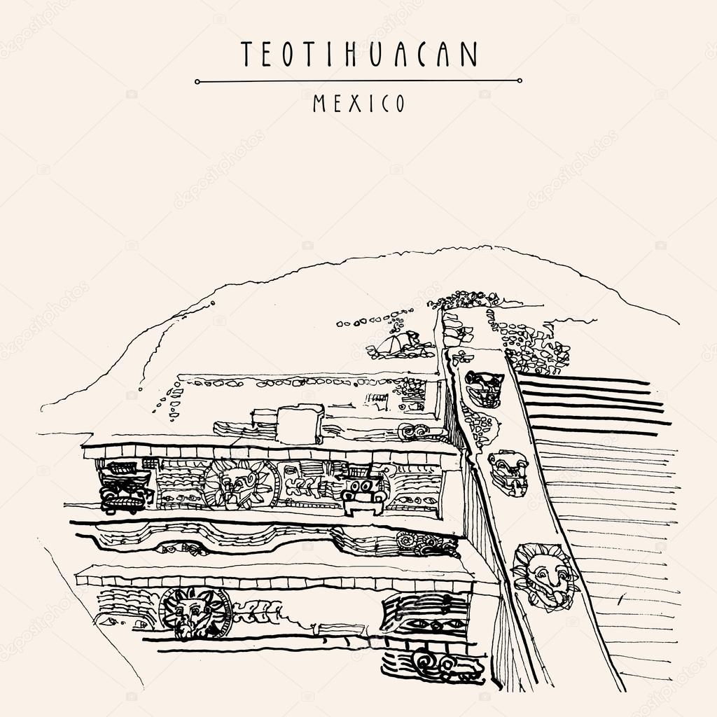 Teotihuacan Mexico postcard