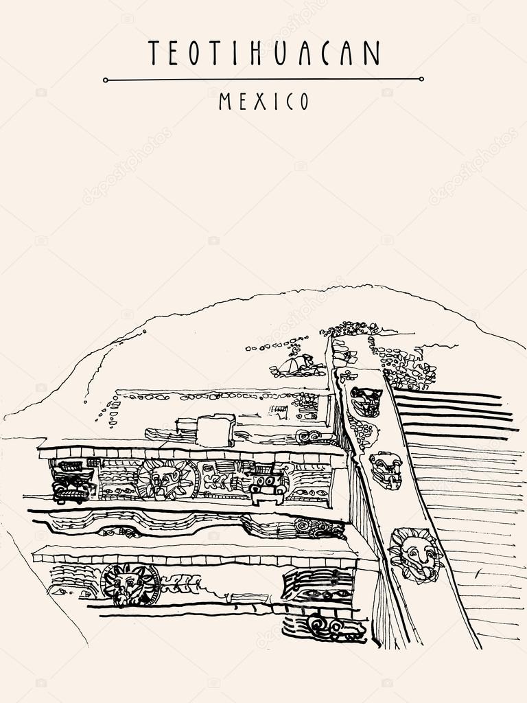 Teotihuacan Mexico postcard