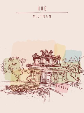 Geleneksel Vietnam mimari kartpostal