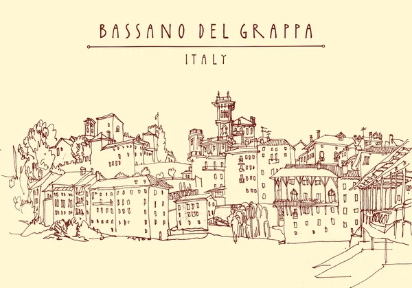 Bassano del Grappa, Italy postcard — 图库矢量图片