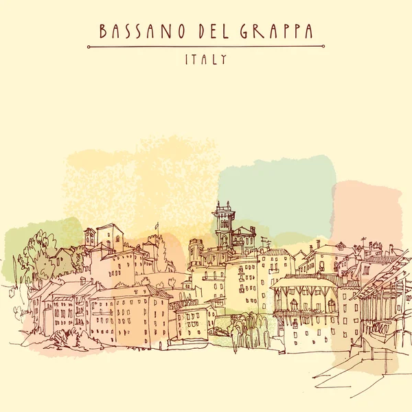 Cartolina di Bassano del Grappa — Vettoriale Stock