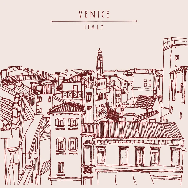 Venice, Italy  postcard — Stock Vector