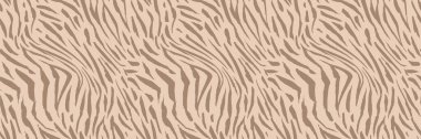 Kusursuz zebra nötr iz kalıbı. Soyut hayvan çizgileri bg. Stilize zebra deri dokusu. Safari yaban hayatı vektör geçmişini tekrarlıyor. Kaplan çizgili estetik. Mükemmel çağdaş hayvan kürkü arkaplanı