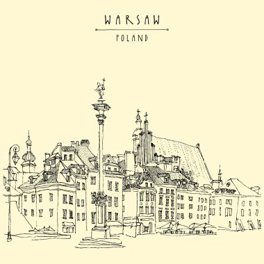 Varşova kartpostal Castle Square