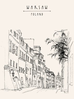 eski Merkezi Varşova kartpostal
