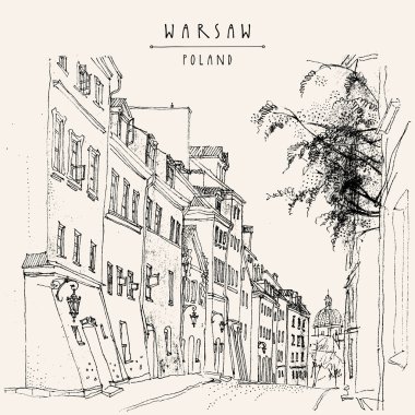 eski Merkezi Varşova kartpostal