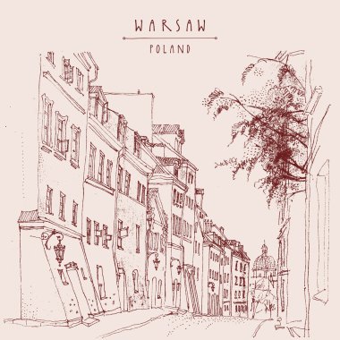 eski Merkezi Varşova kartpostal