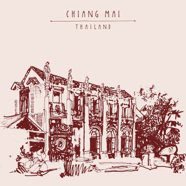 Chiang Mai kartpostal şablonu.