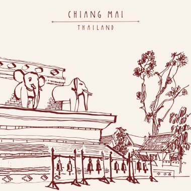 WAT Chedi Luang kartpostal şablonu