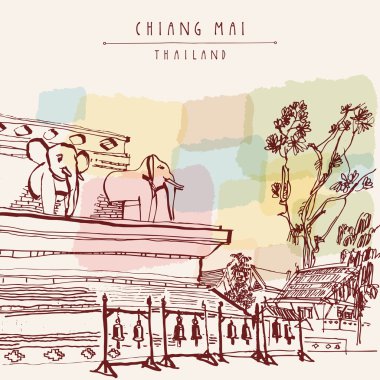 WAT Chedi Luang kartpostal şablonu