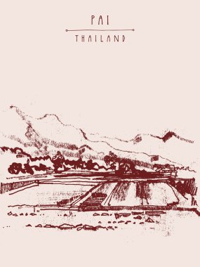Pirinç alan kartpostal şablonu