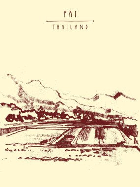 Pirinç alan kartpostal şablonu