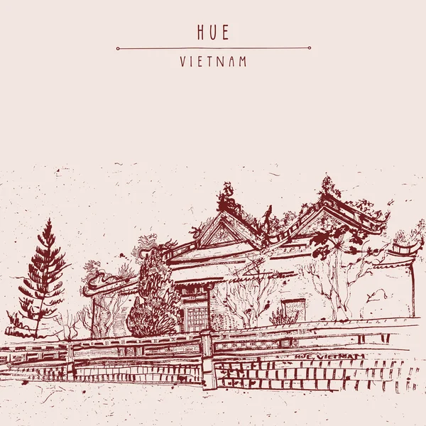 Hue, Vietnam. Ciudadela. — Vector de stock