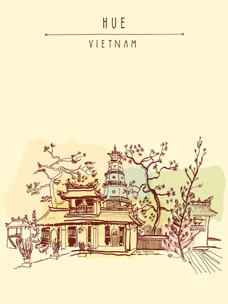 Thien Mu pagoda Tapınağı — Stok Vektör