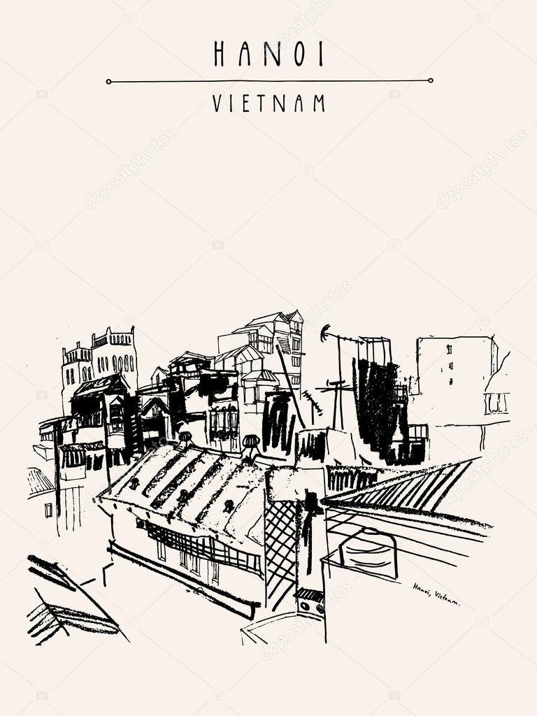 Hanoi Vietnam postcard