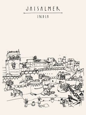 Jaisalmer fort and the city clipart