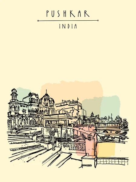 Pushkar Rajasthan, India — Vector de stock