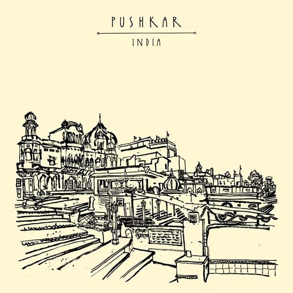 Pushkar Rajasthan, India — Vector de stock