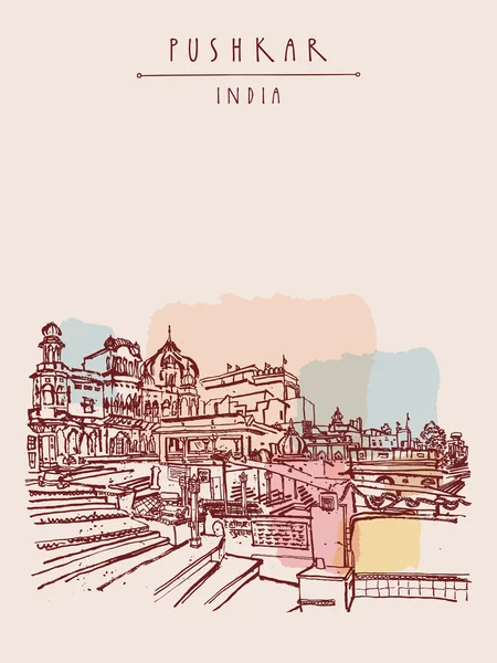 Pushkar Rajasthan, India — Vettoriale Stock