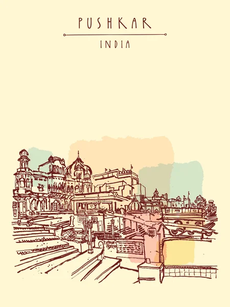 Pushkar Rajasthan, India — Vector de stock